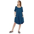 thumbnail image 5 of Inkmeso Nightgowns for WoMen's Short Sleeve W/ Round Neck Nightdress Jersey Tunic Loungewear, 5 of 7