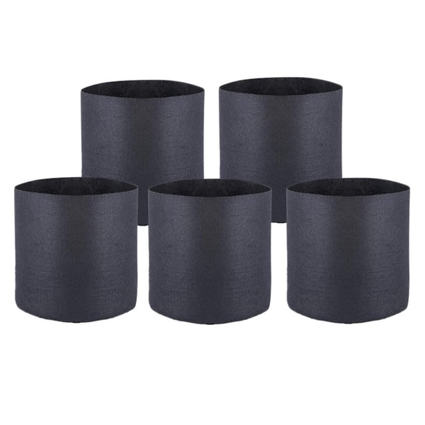 5pcs Bolsas de negras s de tela de aireación con asas Bolsillo 1 galón Sunnimix Bolsas de cultivo de tela