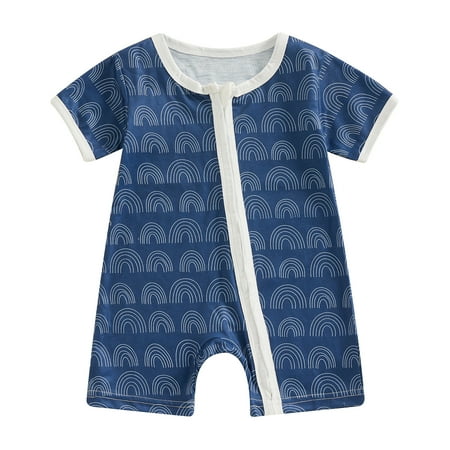 

Bagilaanoe Newborn Baby Girl Boys Summer Jumpsuit Shorts Rainbow Print Short Sleeve Bodysuit 3M 6M 12M 18M Infant Casual One Piece Romper
