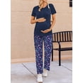 thumbnail image 2 of Avidlove Women Maternity Nursing Pajamas Sets Breastfeeding Floral Sleepwear Short Sleeve Henley Tops and Long Pj Pants Pregnancy Nightwear, 2 of 7