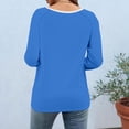 thumbnail image 4 of Women's Color Block 3/4 Sleeve Crew Neck Top Casual Loose T-Shirt, 4 of 5