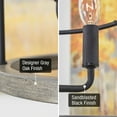 thumbnail image 2 of Kira Home Enslow 17" 3-Light Farmhouse Pendant Light, Bird Cage Design, Gray Oak Wood Style + Sandblasted Black Finish, 2 of 7