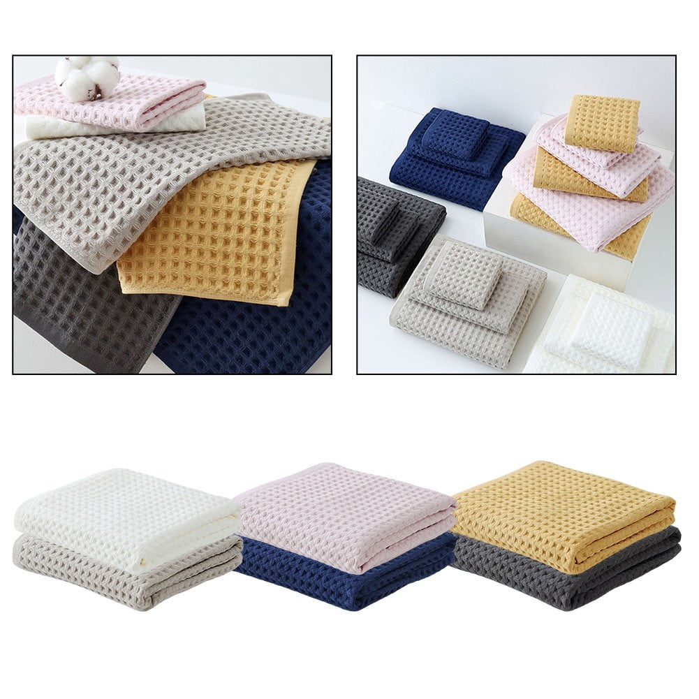 Wodtesl Waffle Weave Bath Towels Set 100 Cotton Soft Absorbent Towels for Home