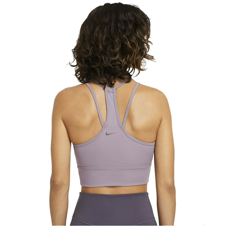 Nike Women's Cropped laced Training Tank Sports Bra (Purple Smoke