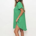thumbnail image 3 of Summer Savings Clearance 2024! TAGOLD Womens Dress,Women's Color Shirt Skirt Ruffle Sleeve Irregular Shirt Dress Short Sleeve V-Neck Knee Length Dress, 3 of 4