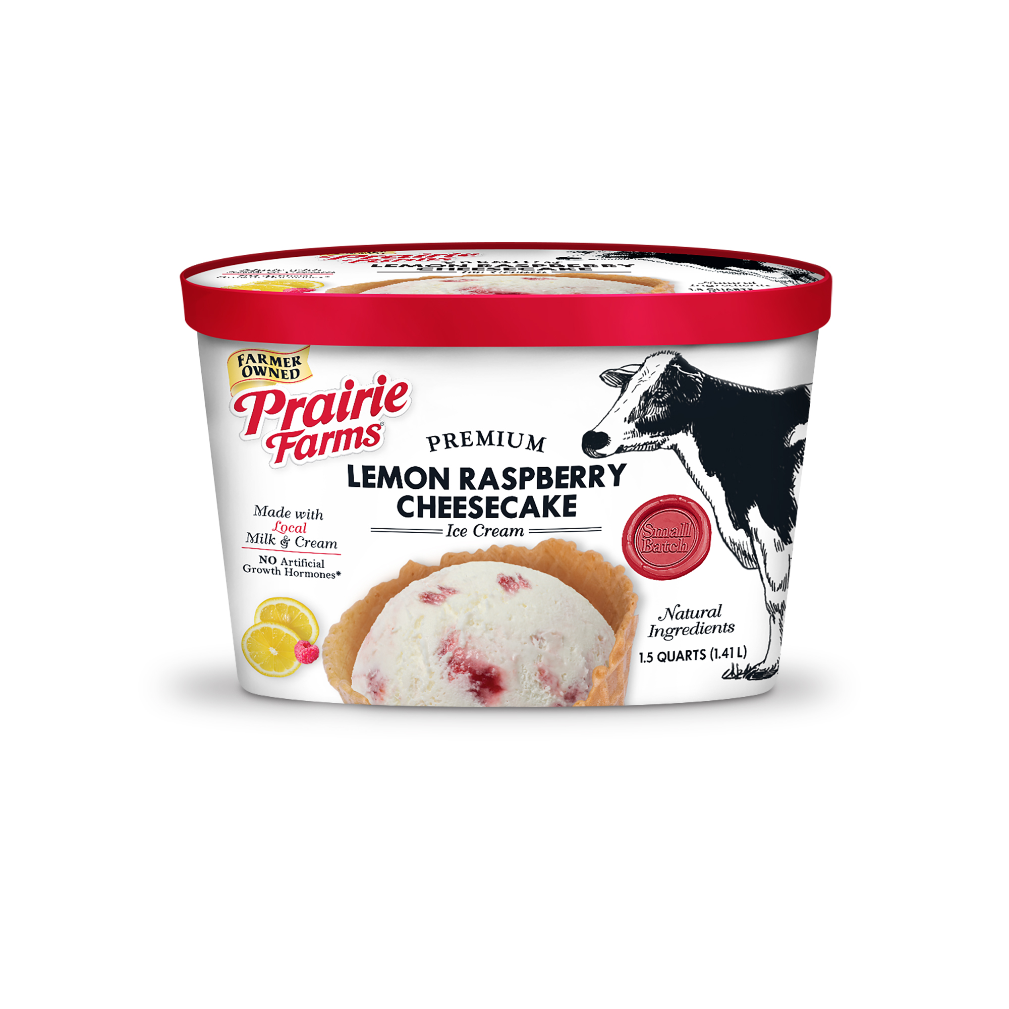 Prairie Farms Lemon Raspberry Cheesecake Ice Cream