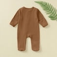 thumbnail image 4 of Gubotare Baby Jumpsuit Winter Newborn Baby Boys Romper One Piece Long Sleeve Bowtie Outfit Wear Suit 0 3 6 9 12 18 24 Months (Brown,9-12 Months), 4 of 4