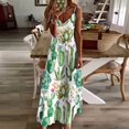 thumbnail image 4 of Watercolor Cactus Pattern Sleeveless Dress luxury woman party dress luxury women's party dress evening prom, 4 of 6
