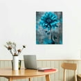 thumbnail image 3 of Acheng  Abstract Flowers Wall Art Teal Flower Canvas Pictures Rustic Blossom Canvas Painting for Bedroom Bathroom Wall Decor Modern Teal Grey Canvas Prints Contemporary Botanical Wall Art  16x20 in, 3 of 5