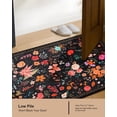 thumbnail image 2 of Alfombra CRYPTOLITE Boho Floral de 60 x 90 cm, lavable para baño, color negro, 2 of 7