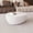 White, variant on YWEN Oval Coffee Table, Modern Tea Accent Faux Marble Center Table with Decorative Vertical Texture Leather Cover for Living Room Apartment