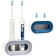 thumbnail image 1 of CHAO Juego de 2 soportes para cepillos de dientes eléctricos (azul + gris), soporte para cepillos de dientes eléctricos de pared drenable, almacenamiento para cepillos de dientes eléctricos, soporte d, 1 of 5