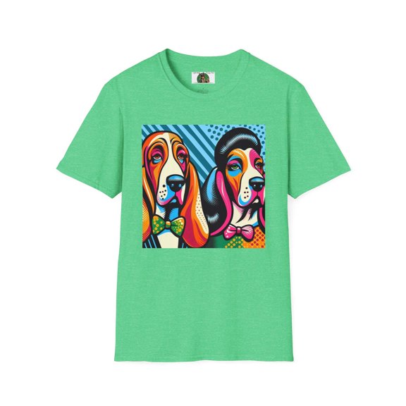 Mr an Mrs Basset Hounds POPArt3 Unisex Softstyle T-Shirt