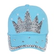 thumbnail image 3 of Cheers.US Women Baseball Cap Flower Snapback Rhinestone Sun Hats Adjustable Denim Jeans Hat, 3 of 4