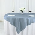 Efavormart 72"X72" Dusty Blue Accordion Crinkle Taffeta Table Overlay, Square Tablecloth Topper ...