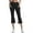 Black, variant on Women's Capri Trousers Wide Leg Casual Athletic Yoga Pants with Pockets for Flare Leisure Comfort