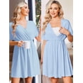 thumbnail image 4 of Ekouaer Labor and Delivery Gown for Hospital Maternity Nursing Dress Nightgown Pajamas for Breastfeeding, 4 of 6