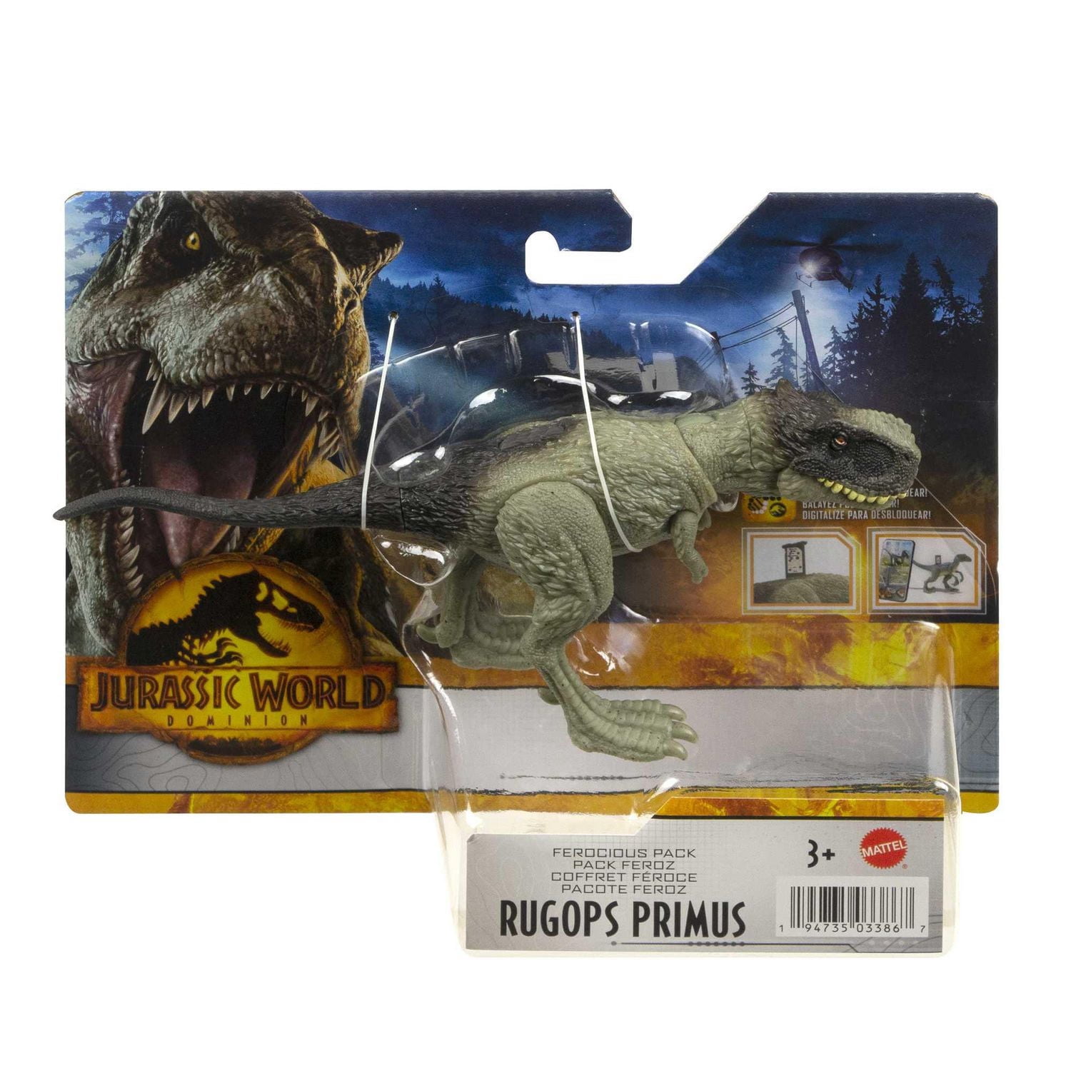 Jurassic World Ferocious Pack Dinosaur Action Figure Rugops Primus 3 Year Olds & Up