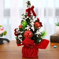 thumbnail image 2 of (20 * 10 cm) Mini juego de Navidad Árbol Decoración de escritorio Regalo para niños Árbol de Navidad Decoración de trompeta Árbol granular rojo y blanco, 2 of 9