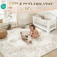 thumbnail image 2 of 9x12 Area Rugs For Living Room  Washable Vintage Boho Medallion Rug Non Slip Low Pile Floor Carpet Bedroom Dining Home Office (beige 9'x12'), 2 of 7