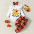thumbnail image 3 of Odeerbi Baby Boys Girls Outfits Baby Layette Set Halloween Romper Cotton Jumpsuit Baby Long Sleeve Halloween Printed Round Neck Onesie Bodysuit Set White, 3 of 3
