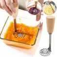 thumbnail image 1 of Stainless Steel Potato Masher - Sturdy Rustproof Kitchen Tool, Multifunctional Mashed Potato for Vegetables, Ergonomic Wood Handle, JKODE, 1 of 8