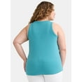 thumbnail image 3 of Terra & Sky Women's Plus Size High Neck Rib Tank Top, Sizes 0X-4X, 3 of 5