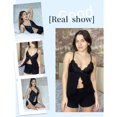 thumbnail image 2 of Pajama Set for Women PJS Sets Lace Cami Set Sleepwear Set with Shorts Lingerie Set V-Neck Nightwear, 2 of 6
