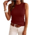 thumbnail image 3 of snilers Womens Tank Tops High Neck Sleeveless Ribbed Tank Casual Basic Thick Strap Slim Fitted Racerback Shirts L, 3 of 7