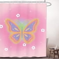 thumbnail image 2 of SPXUBZ Butterfly Ombre Shower Curtain Abstract Girls Pink Polyester Fabric 12 Plastic Hooks Waterproof Decor 72x72 inches, 2 of 7