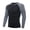 Grey, variant on Awwp Mens Tops Men's Guard Long Sleeves Quick Drying Splice Compression Swim Shirts Round Neck Pullover T Shirt Blue L