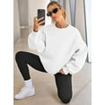 thumbnail image 7 of Crewneck Sweatshirts Women Oversized Preppy Sweatshirt Loose Fit Plain Cute Hoodies Y2K Fall  Pullover, 7 of 7