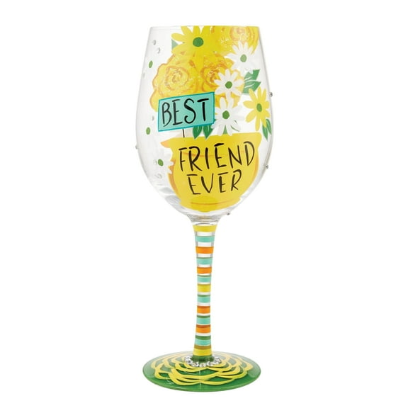 Enesco Lolita Best Friend Ever Hand Painted Wine Glass 9in H 15oz
