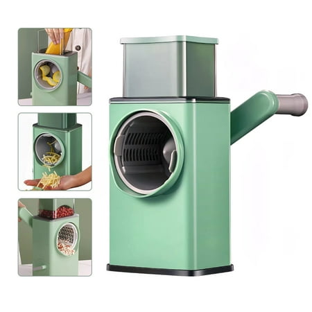 

Anself Manual Rotary Cheese Grater Shredder Slicer Cutter with 3 Interchangeable for Vegetable Cheese，Potato Nuts