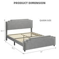 thumbnail image 2 of TROPOW Queen Bed Frame,Velvet Upholstered Platform Bed Frame with Rivet Headboard,with Strong Wood Slat Support, No Box Spring Needed, Easy Assembly (Grey), 2 of 7