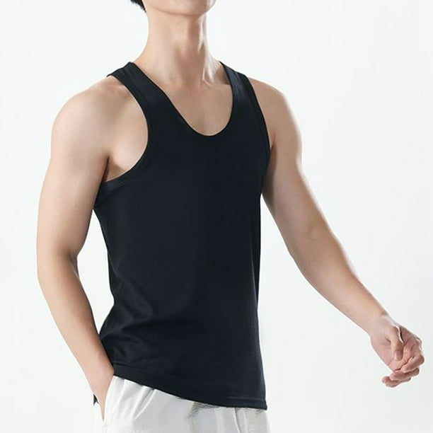 pstuiky Camisetas sin mangas para hombre, Camiseta deportiva informal sin mangas con cuello redondo para hombre Chaleco para hombre xl