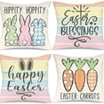 thumbnail image 1 of Juego de fundas de almohada con forma de conejo de pascua y zanahoria, 45 x 45 cm, 4 unidades, 1 of 3
