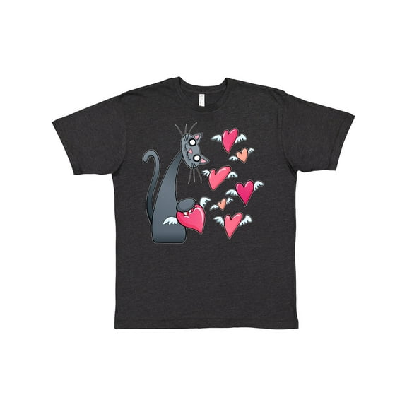 Inktastic Cat Versus Valentine’s Day Hearts with Wings T-Shirt