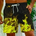 thumbnail image 5 of Leesechin Beach Shorts for Men Men's Flame Printing Special Print Hawaiian Casual Trouser Shorts Pant, 5 of 9