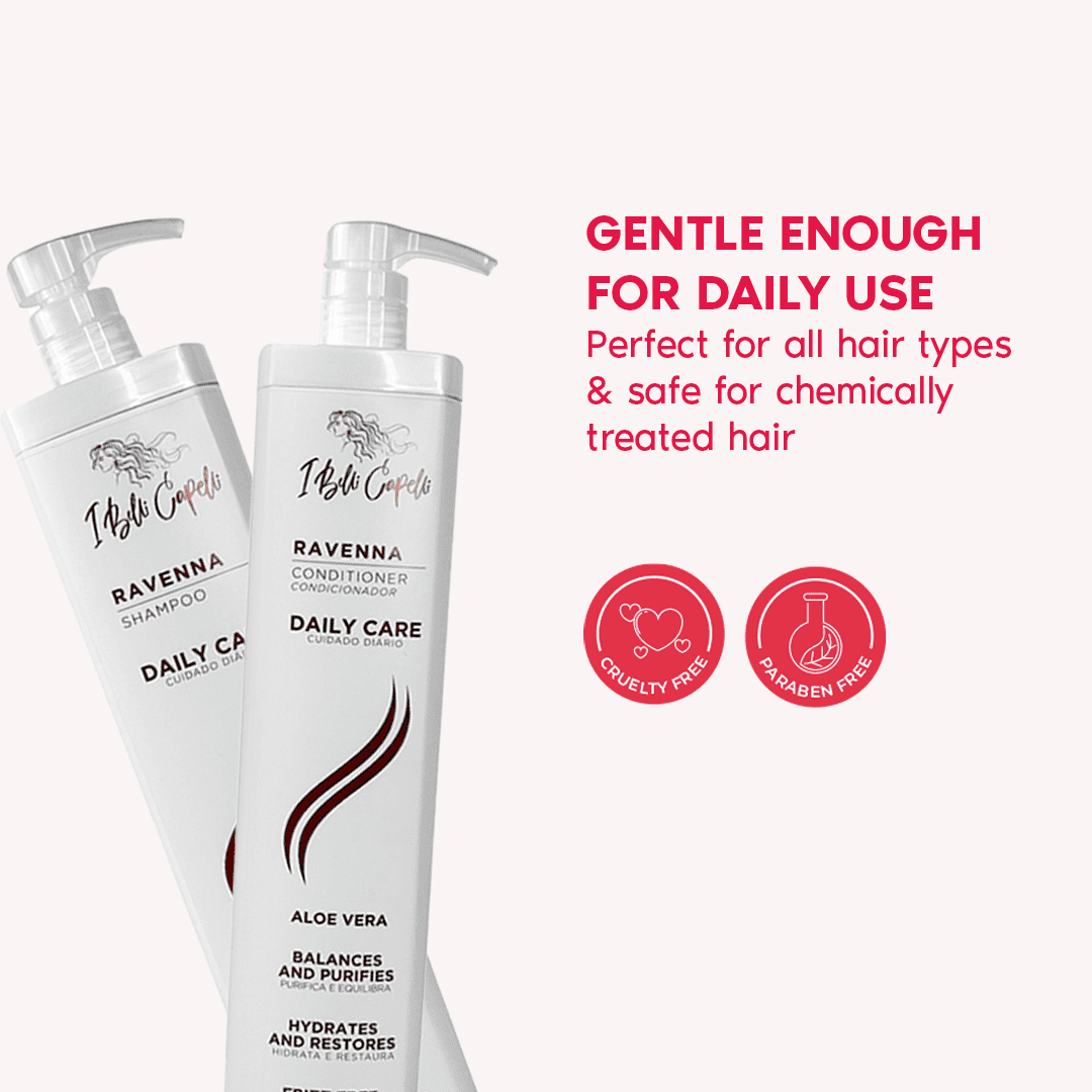 I Belli Capelli Ravenna Aloe Vera Shampoo & Conditioner Set – Sulfate & Paraben-Free, Deep Moisture, Breakage Reduction for Dry, Damaged & All Hair Types, 2×1L (33.8 fl oz each)