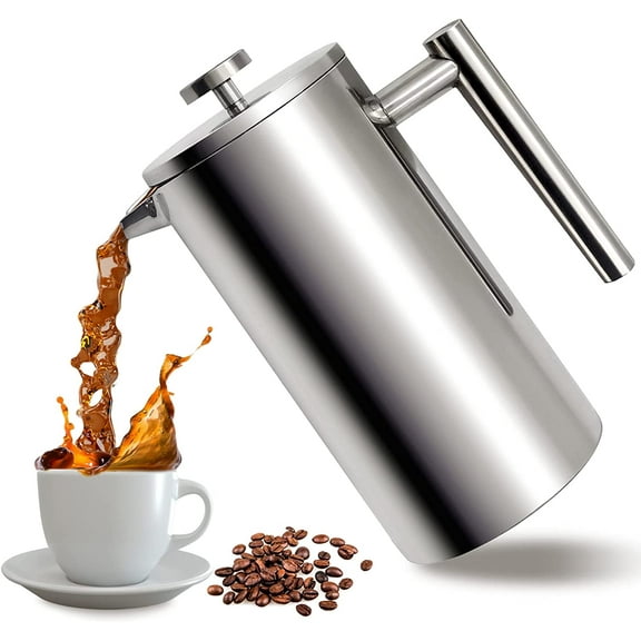 WBJKZJD 34 Oz French Press Coffee Maker Stainless Steel Coffee Presser Double-Wall Insulated Coffee Tea Maker (1000ML)