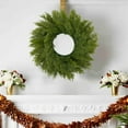 thumbnail image 4 of Sulaicai 15'' Real Touch Artificial Cedar Wreath, Faux Christmas Wreaths for Front Door, Faux Pine Green Wreath for Home, Holiday, Fireplace, Mantle,Wall, Windows, Xmas, Outdoor Decoration, 4 of 6