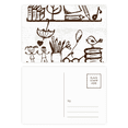 thumbnail image 1 of Children Cute Illustration Bookshelf College Postcard Set Birthday Mailing Thanks Greeting Card, 1 of 3