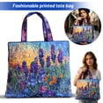 thumbnail image 2 of Reusable Tote Bag Quilted Floral Print Canvas Tote Bag for Grocery Shopping and Daily Use Great Gift 15X14X4 in, 2 of 7