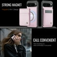 thumbnail image 2 of For Google Pixel 9A Compatible with Magsafe 2 in 1 Detachable Wallet Case with Card Holder,Women Men,Magnetic PU Leather RFID Blocking Flip Kickstand Credit Card Slots Phone Case,Pink, 2 of 12