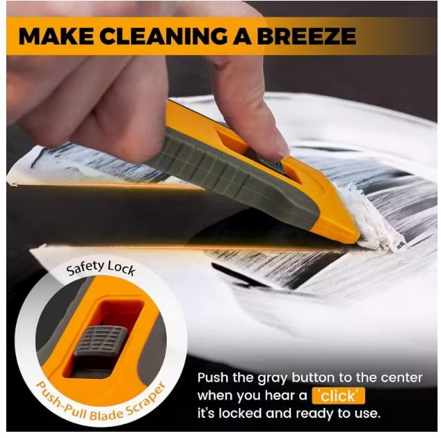 Premium Glue Remover Scraper Tool - Versatile Cleaning Shaving Scraper for Glass & Stove Surfaces