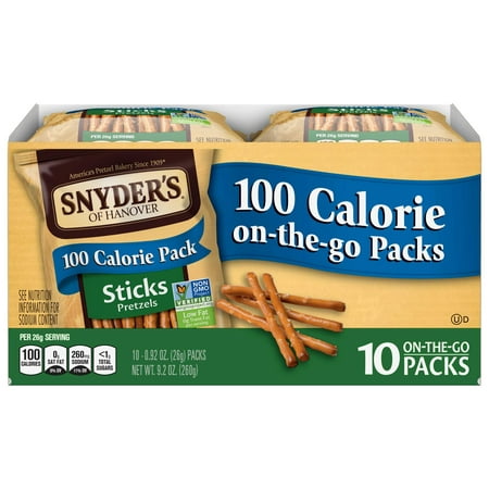 Snyder's of Hanover Pretzel Sticks, 100 Calorie On-The-Go Packs, 10 Count Pack of