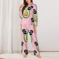 thumbnail image 3 of Wukai Panda Avocado Print Women's Pajama Set - Soft Long Sleeve Sleepwear for Comfort and Style-Large, 3 of 9