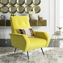 SAFAVIEH Aida Velvet Retro Mid Century Accent Chair, Yellow