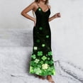 thumbnail image 4 of Puyaiuu St. Patrick's Day Women's Holiday Dress, Sleeveless V-Neck Printed Maxi with Color Block Detail, Festive Attire for Summer, Outdoor Events and Themed Parties Gift, 4 of 8